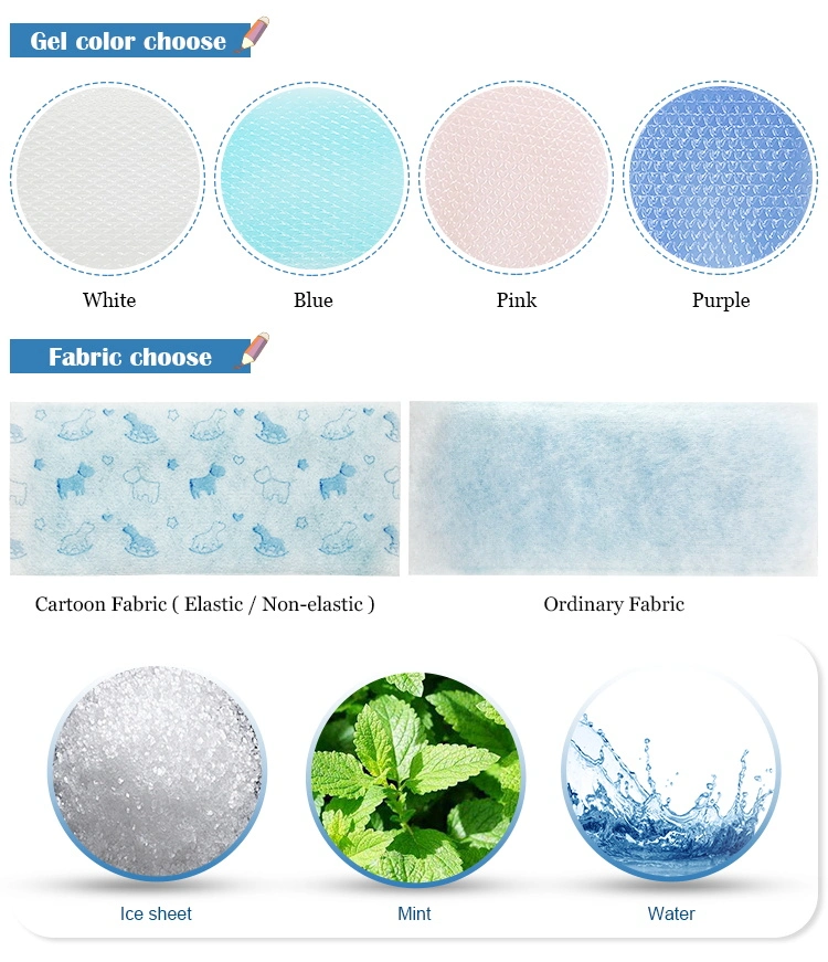 Basic Customization Child Care Products Blue Hydrogel Reducing Fever Cooling Patch for Baby